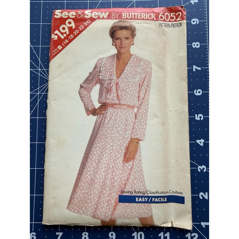 Butterick See & Sew 6052 Misses' Dress Size 16-24 Uncut
